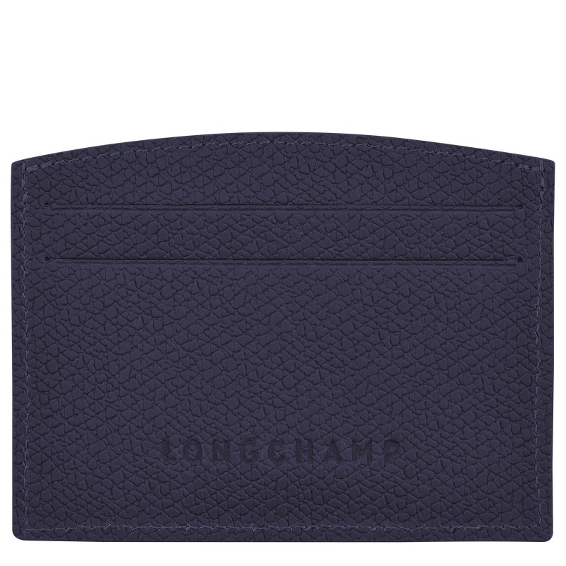 Longchamp Le Roseau Card holder - Leather Cardholders & Coin purses Bilberry | ZX97-J5AC