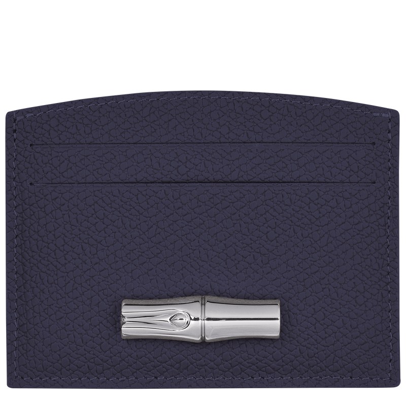 Longchamp Le Roseau Card holder - Leather Cardholders & Coin purses Bilberry | ZX97-J5AC