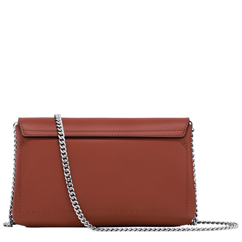 Longchamp Le Roseau Clutch - Leather Crossbody bags Mahogany | XC69-Q9UL