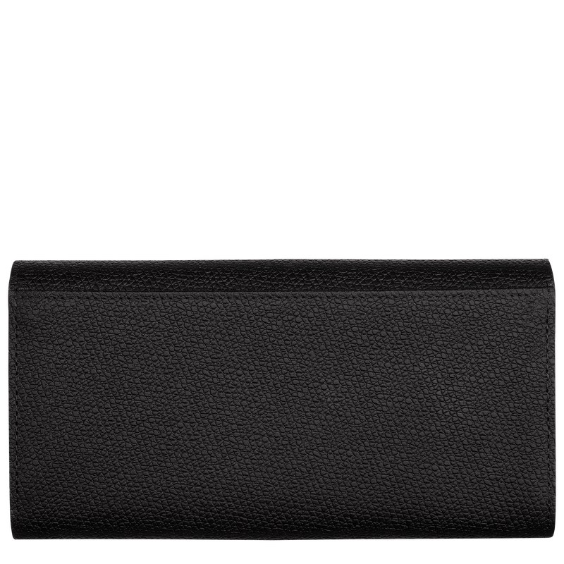 Longchamp Le Roseau Continental wallet - Leather Wallets Black | QE40-W1NF