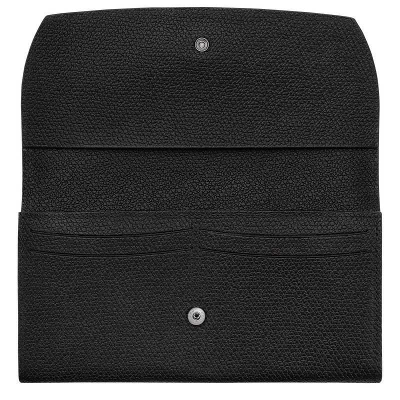 Longchamp Le Roseau Continental wallet - Leather Wallets Black | QE40-W1NF