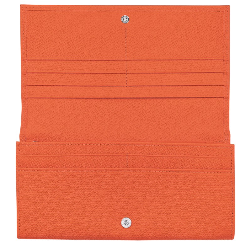 Longchamp Le Roseau Continental wallet - Leather Wallets Orange | PR71-B8VI