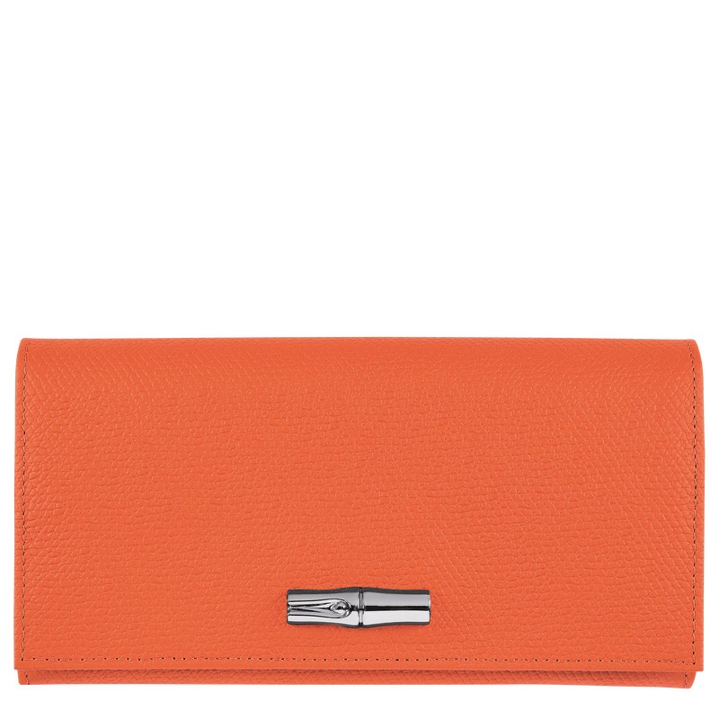 Longchamp Le Roseau Continental wallet - Leather Wallets Orange | PR71-B8VI