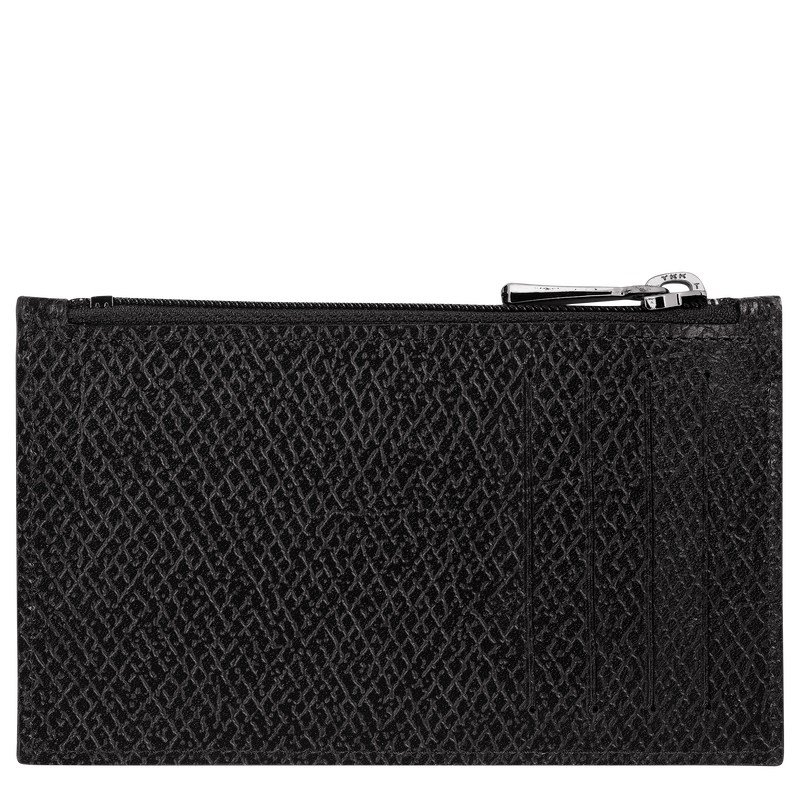 Longchamp Le Roseau Essential Coin purse - Leather Cardholders & Coin purses Black | XN78-C7EF