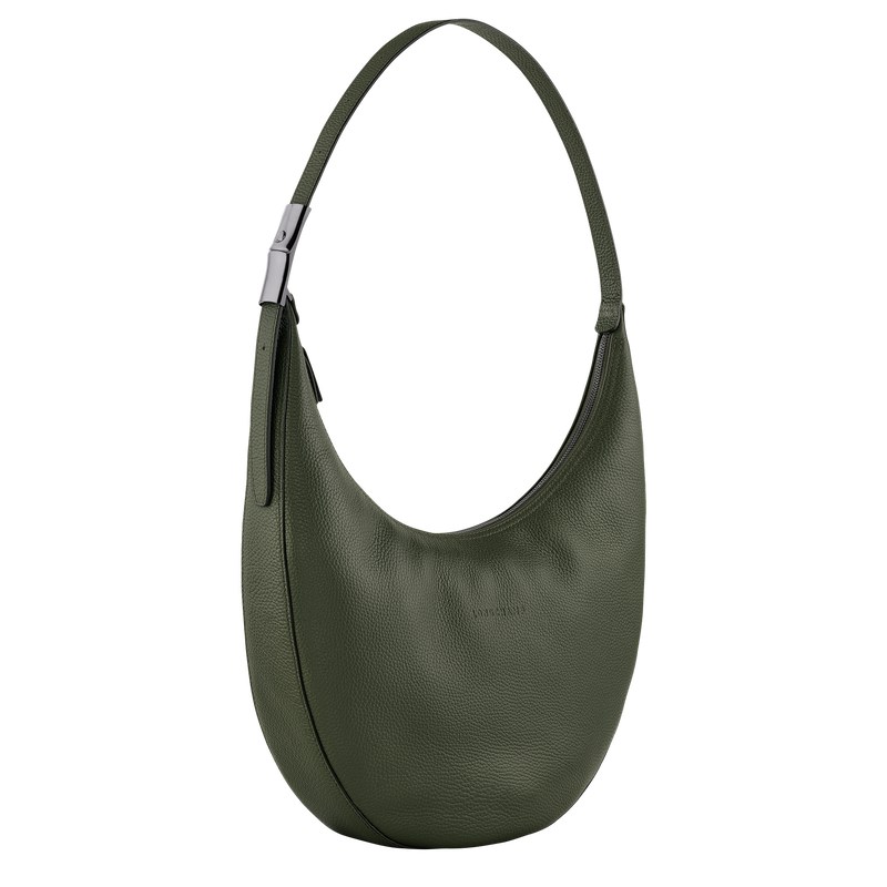 Longchamp Le Roseau Essential L Crossbody bag - Leather Crossbody bags Khaki | WD64-F3RY