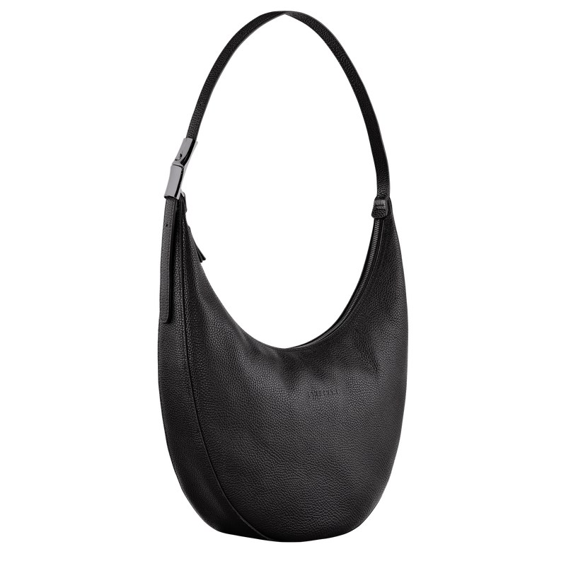 Longchamp Le Roseau Essential L Crossbody bag - Leather Crossbody bags Black | RM53-I4VR