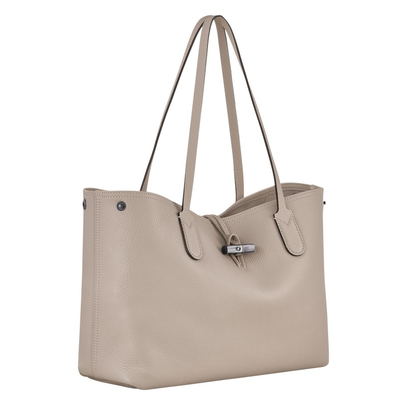 Longchamp Le Roseau Essential L Tote bag - Leather Shoulder bags Clay | DZ75-Q6RH