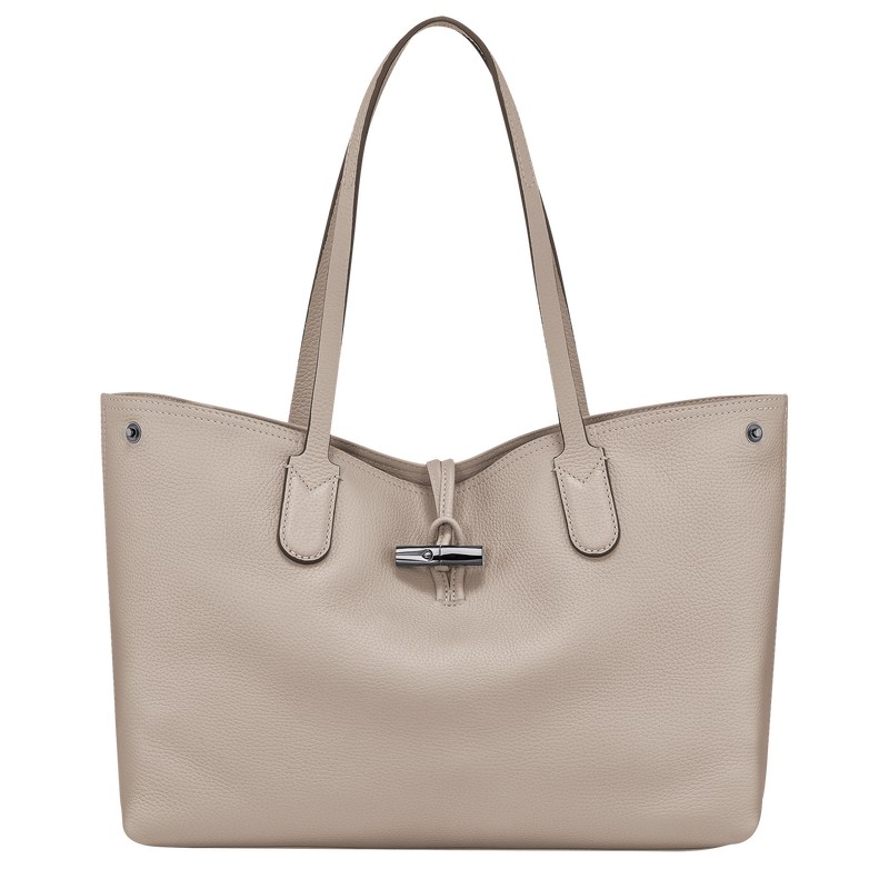 Longchamp Le Roseau Essential L Tote bag - Leather Shoulder bags Clay | DZ75-Q6RH