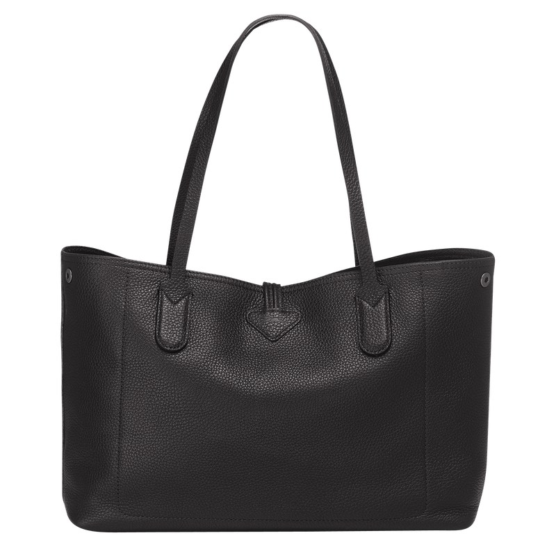 Longchamp Le Roseau Essential L Tote bag - Leather Shoulder bags Black | QP25-Z3QS