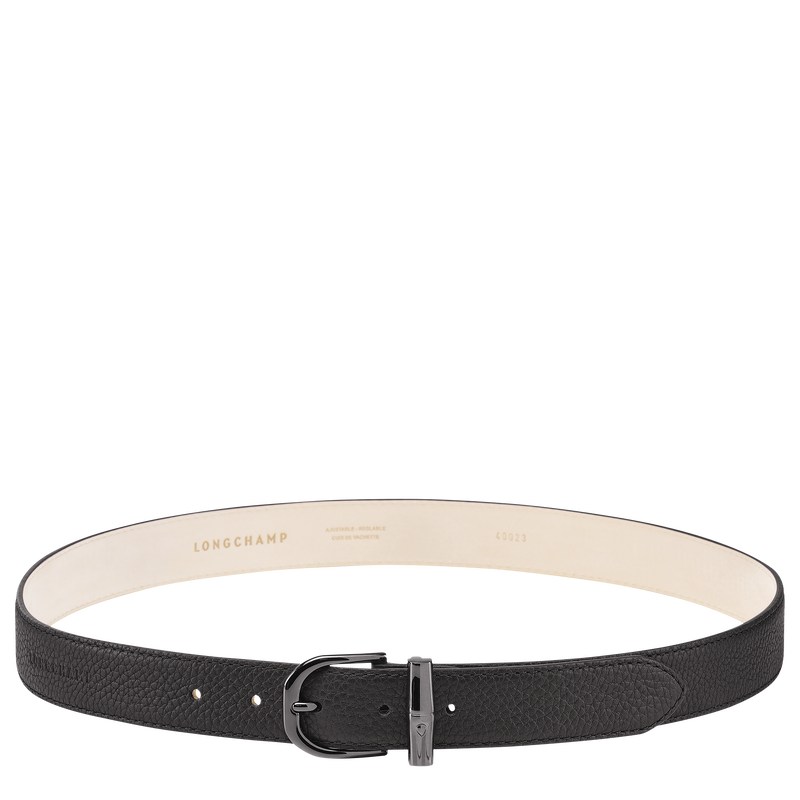 Longchamp Le Roseau Essential Ladies\' belt - Leather Belts Black | SW08-M6YT