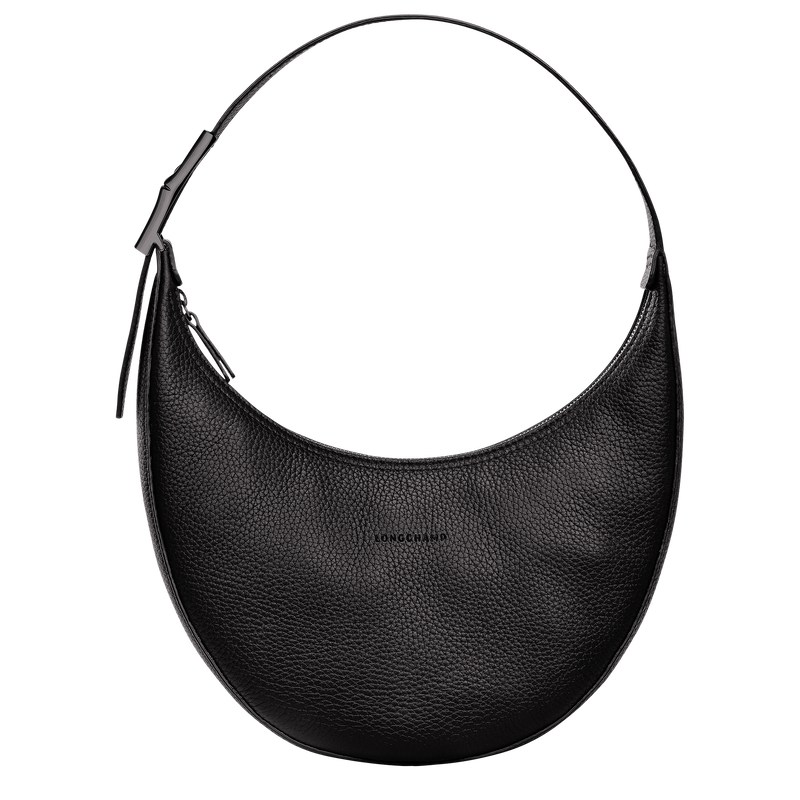 Longchamp Le Roseau Essential M Hobo bag - Leather Shoulder bags Black | BS52-N8BH