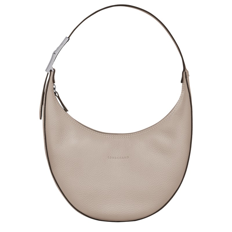 Longchamp Le Roseau Essential M Hobo bag - Leather Shoulder bags Clay | PN60-V9XW