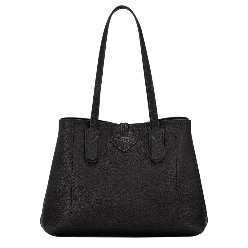 Longchamp Le Roseau Essential M Tote bag - Leather Shoulder bags Black | HN23-T6YH