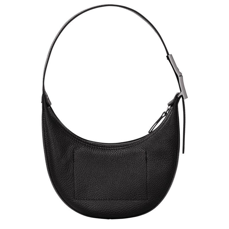 Longchamp Le Roseau Essential S Hobo bag - Leather Shoulder bags Black | YU36-A1DV