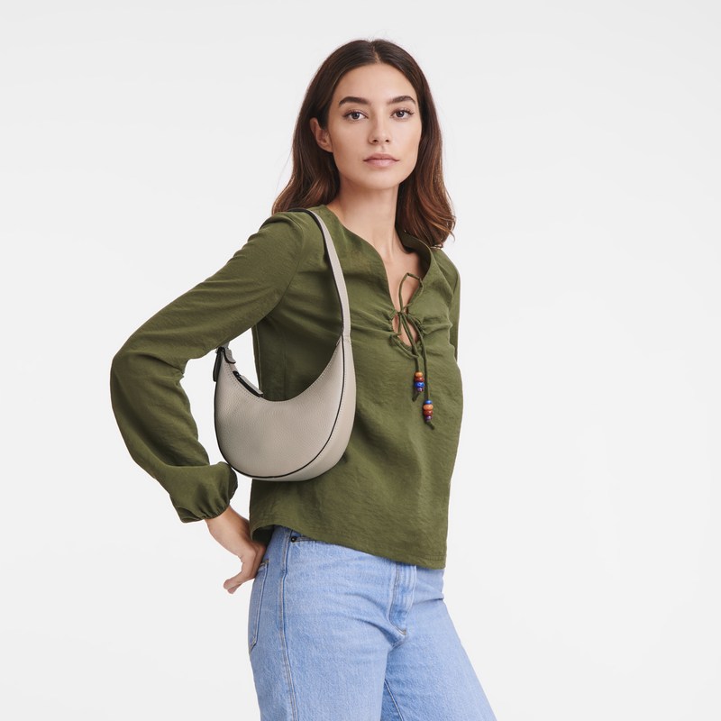 Longchamp Le Roseau Essential S Hobo bag - Leather Shoulder bags Clay | HN89-Z7AU