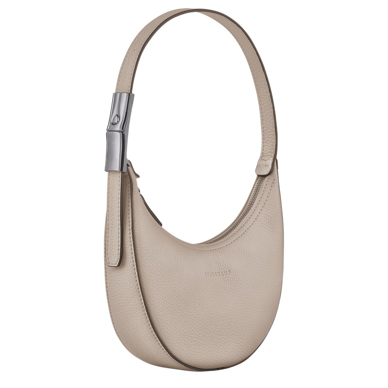 Longchamp Le Roseau Essential S Hobo bag - Leather Shoulder bags Clay | HN89-Z7AU