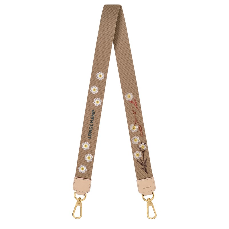 Longchamp Le Roseau Essential Shoulder strap - Leather Shoulder straps Hazelnut | DH42-Q8ZQ