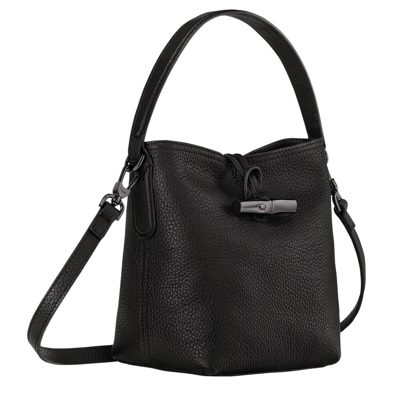 Longchamp Le Roseau Essential XS Bucket bag - Leather Crossbody bags Black | NS04-N4MZ