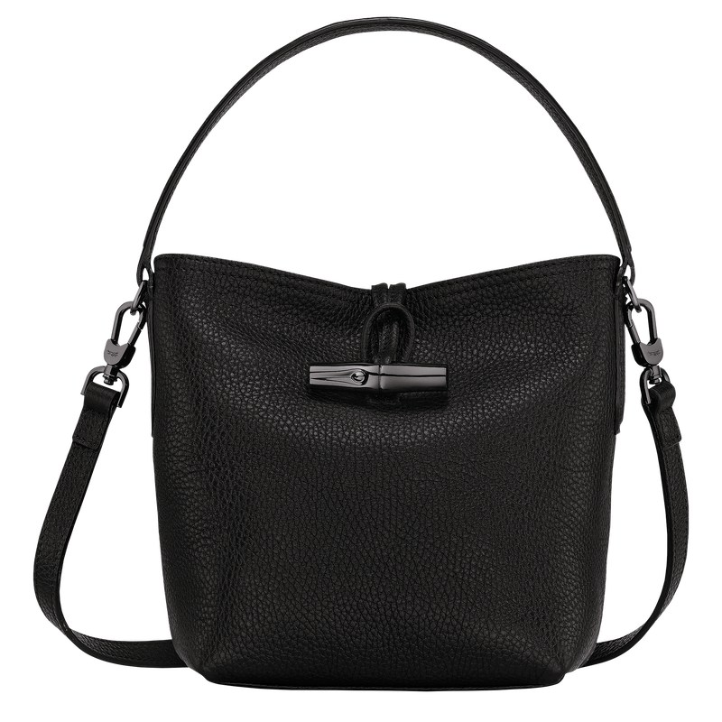 Longchamp Le Roseau Essential XS Bucket bag - Leather Crossbody bags Black | NS04-N4MZ