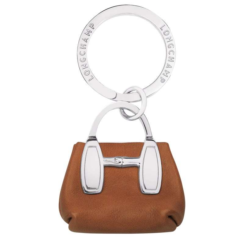 Longchamp Le Roseau Key rings - Leather Key rings Cognac | OA56-N4HX