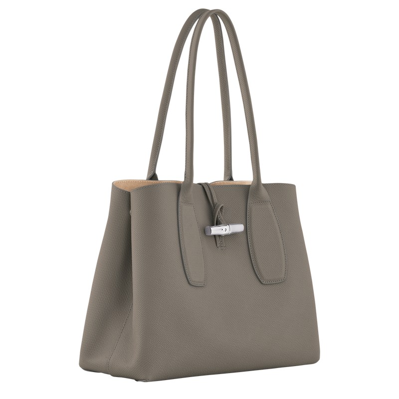 Longchamp Le Roseau L Tote bag - Leather Shoulder bags Turtledove | CT09-E4TA