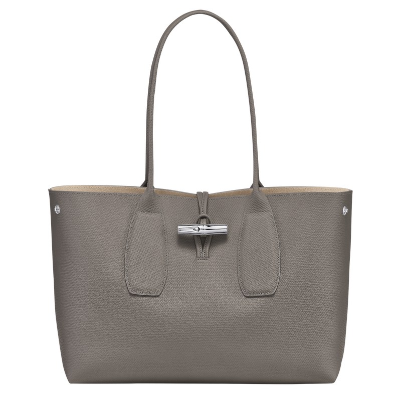 Longchamp Le Roseau L Tote bag - Leather Shoulder bags Turtledove | CT09-E4TA