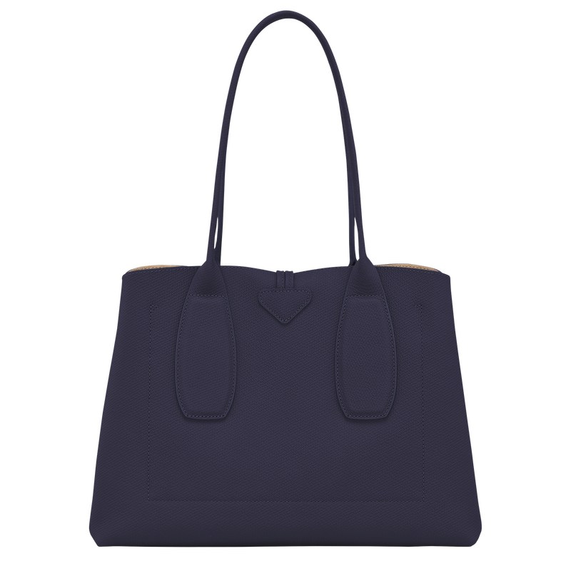 Longchamp Le Roseau L Tote bag - Leather Shoulder bags Bilberry | PB70-Q1UR