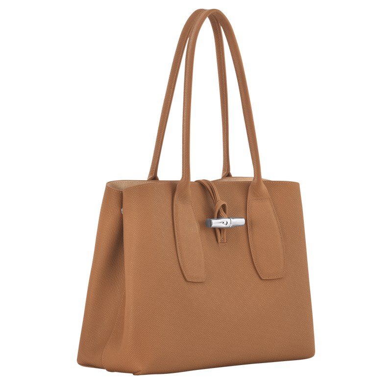 Longchamp Le Roseau L Tote bag - Leather Shoulder bags Natural | SW91-M0BO