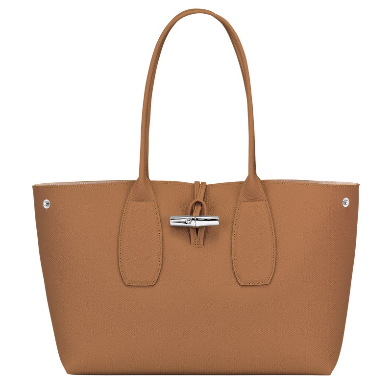 Longchamp Le Roseau L Tote bag - Leather Shoulder bags Natural | SW91-M0BO