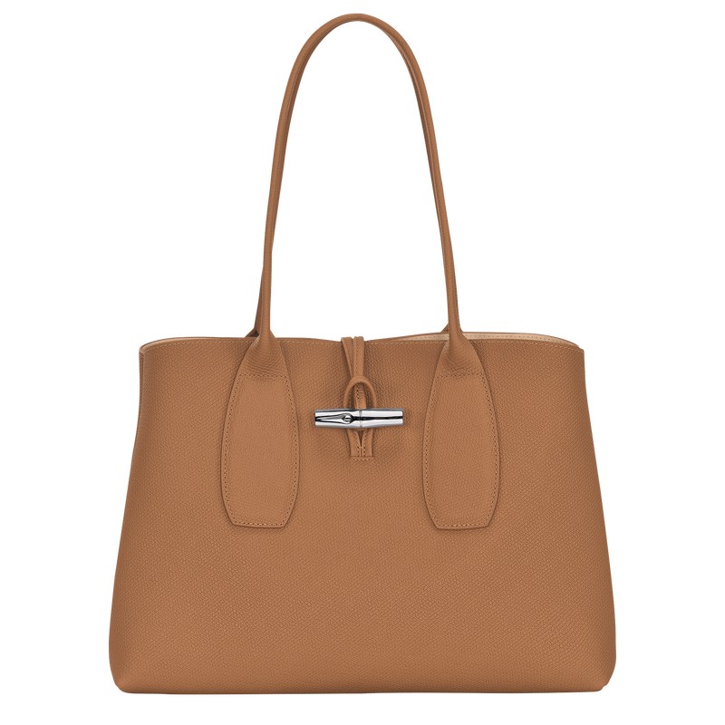 Longchamp Le Roseau L Tote bag - Leather Shoulder bags Natural | SW91-M0BO