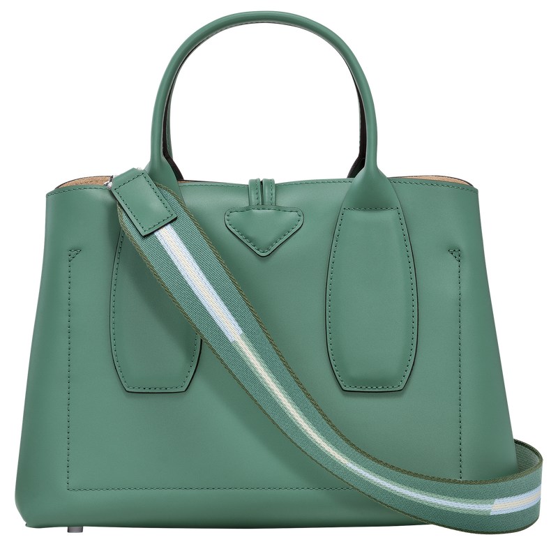 Longchamp Le Roseau M Handbag - Leather Handbags Sage | DM84-G8JW