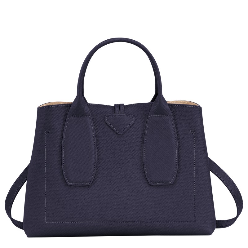 Longchamp Le Roseau M Handbag - Leather Handbags Bilberry | FZ05-G5TG