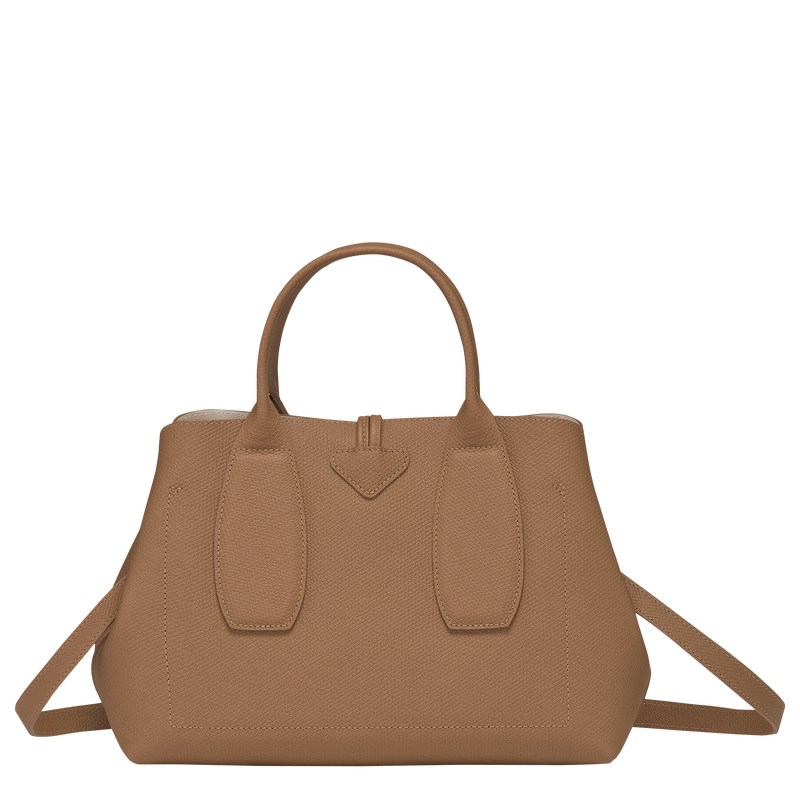 Longchamp Le Roseau M Handbag - Leather Handbags Natural | XK11-T9MY