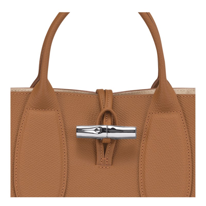 Longchamp Le Roseau M Handbag - Leather Handbags Natural | XK11-T9MY