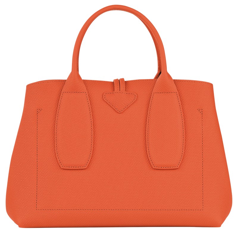 Longchamp Le Roseau M Handbag - Leather Handbags Orange | KW86-G1HZ