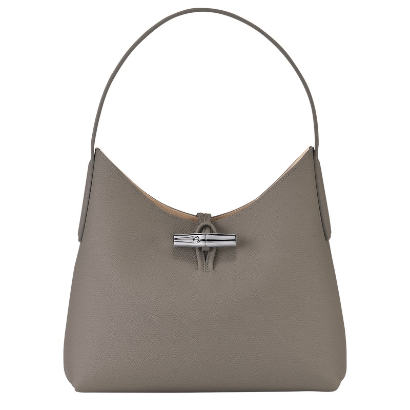 Longchamp Le Roseau M Hobo bag - Leather Shoulder bags Turtledove | XM04-V3BV