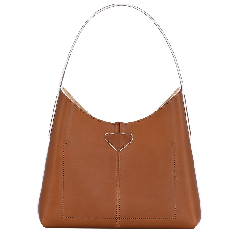 Longchamp Le Roseau M Hobo bag - Leather Shoulder bags Cognac | FE09-W6WG