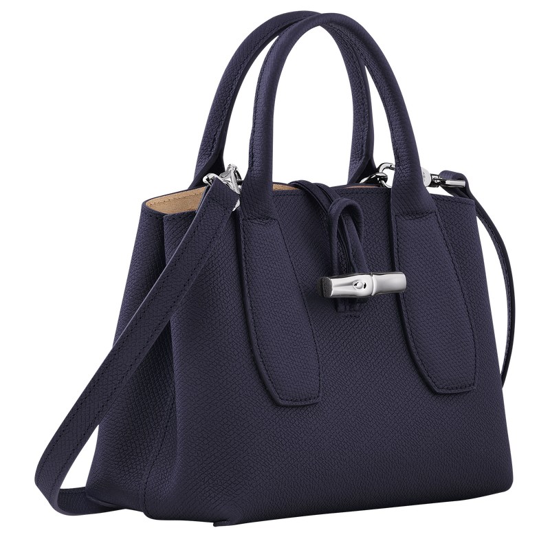 Longchamp Le Roseau S Handbag - Leather Handbags Bilberry | HG29-X7LA