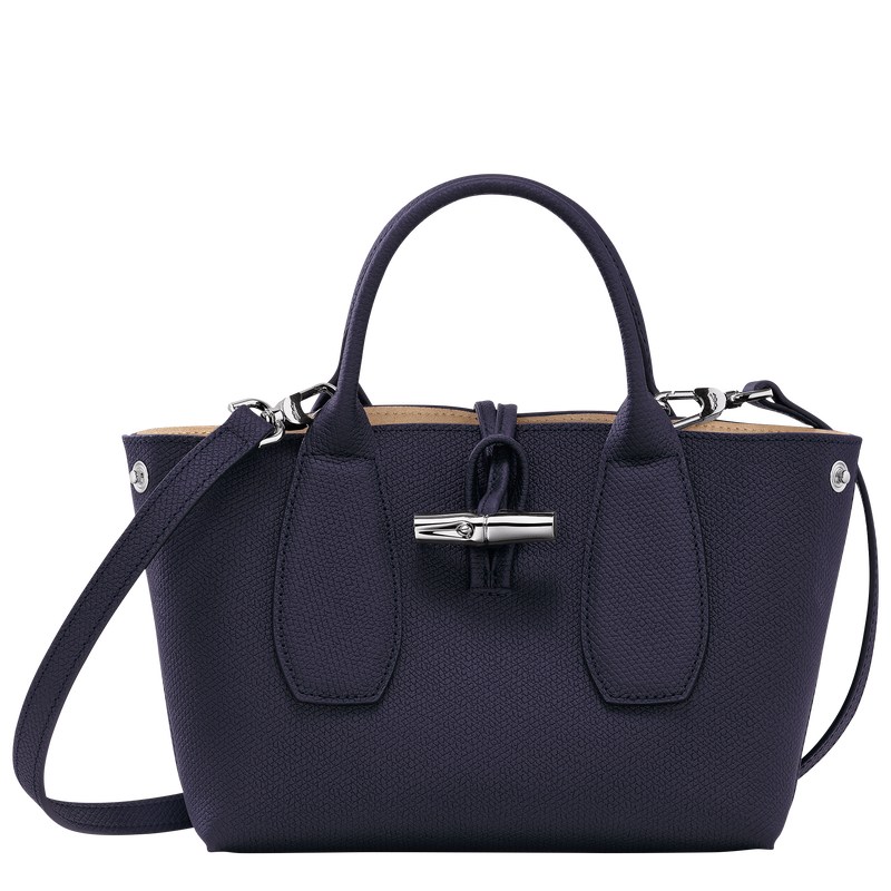 Longchamp Le Roseau S Handbag - Leather Handbags Bilberry | HG29-X7LA