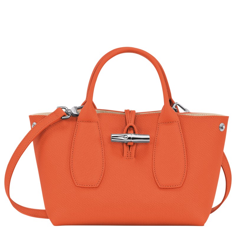 Longchamp Le Roseau S Handbag - Leather Handbags Orange | NS98-Y6RD