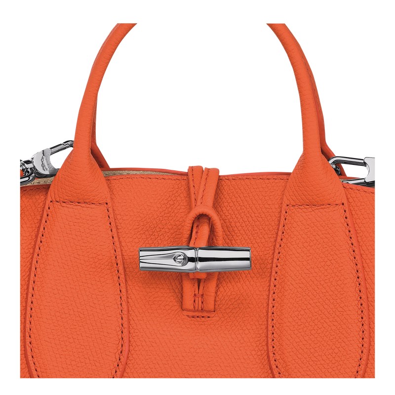 Longchamp Le Roseau S Handbag - Leather Handbags Orange | NS98-Y6RD