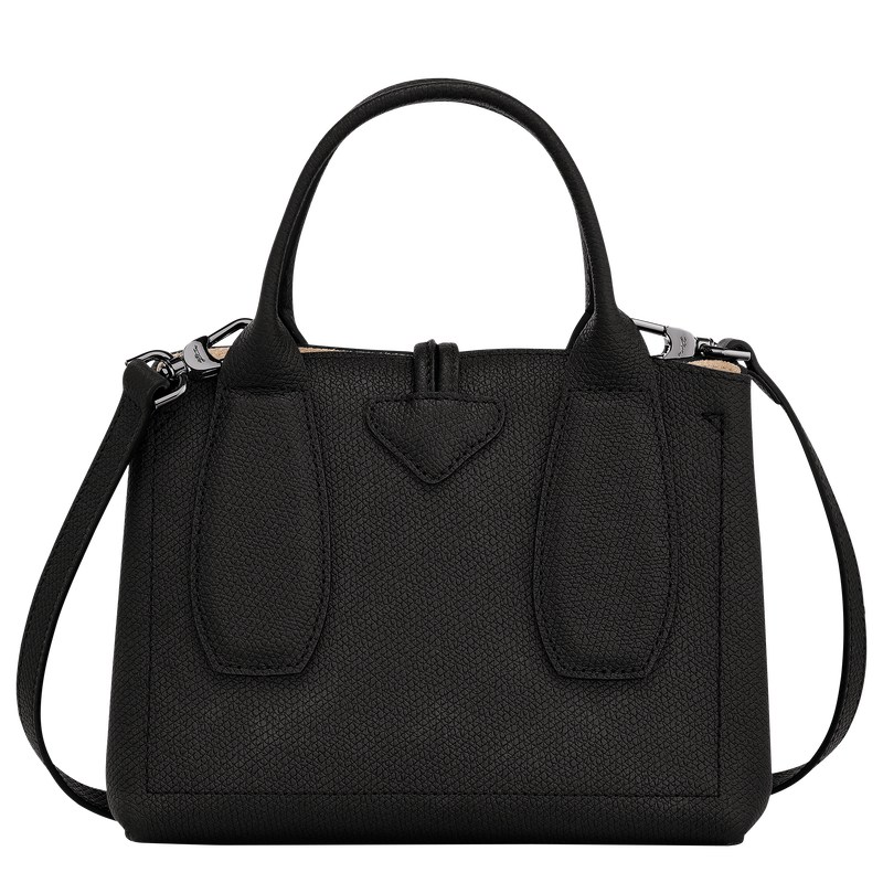 Longchamp Le Roseau S Handbag - Leather Handbags Black | QR71-M2WR