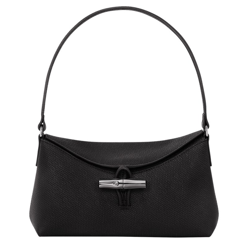 Longchamp Le Roseau S Hobo bag - Leather Shoulder bags Black | QT93-P9IV