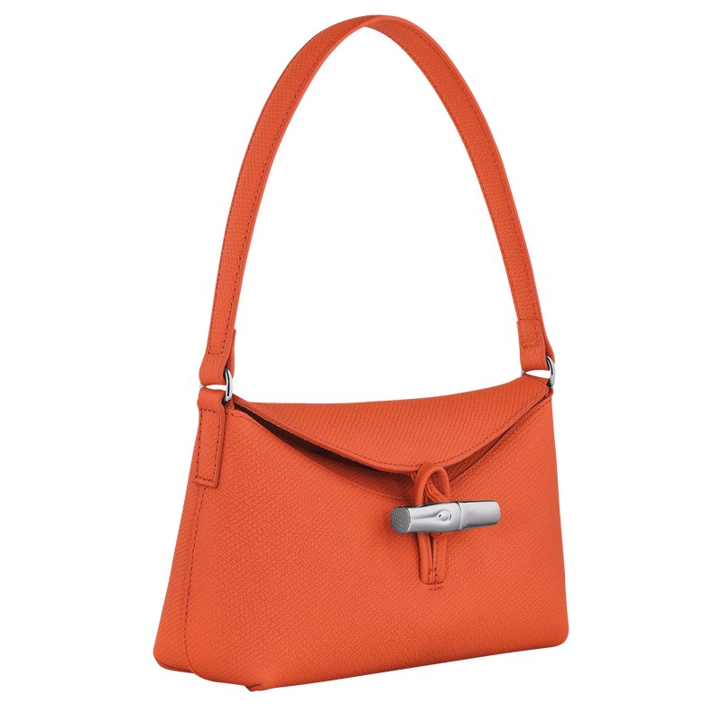 Longchamp Le Roseau S Hobo bag - Leather Shoulder bags Orange | FD91-Z7AH