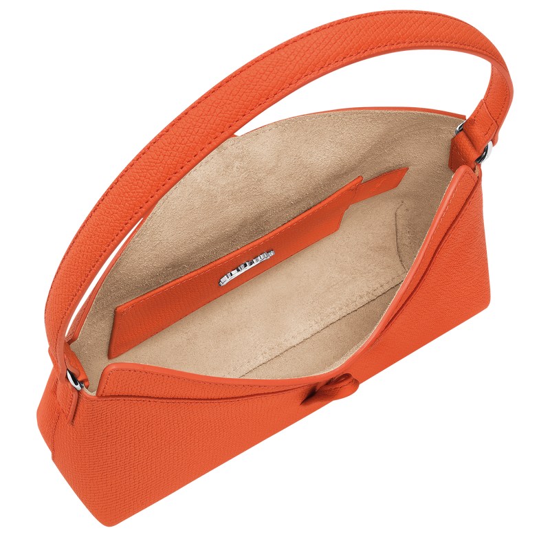 Longchamp Le Roseau S Hobo bag - Leather Shoulder bags Orange | FD91-Z7AH