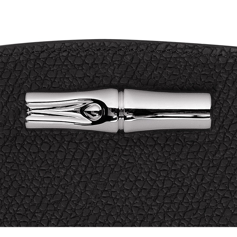 Longchamp Le Roseau Wallet - Leather Wallets Black | AH71-G3LL