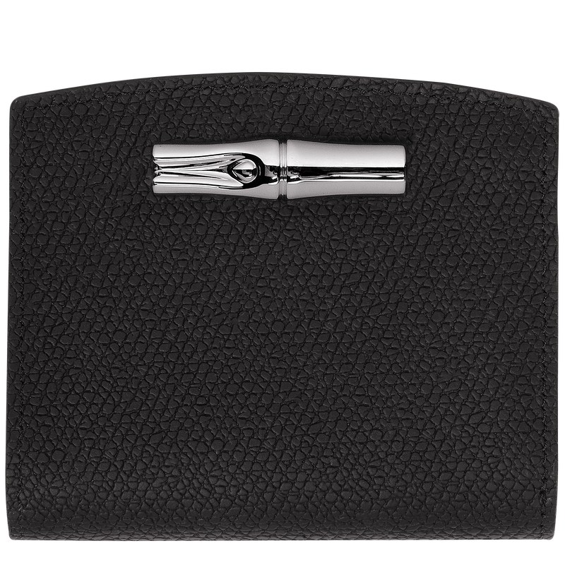 Longchamp Le Roseau Wallet - Leather Wallets Black | AH71-G3LL