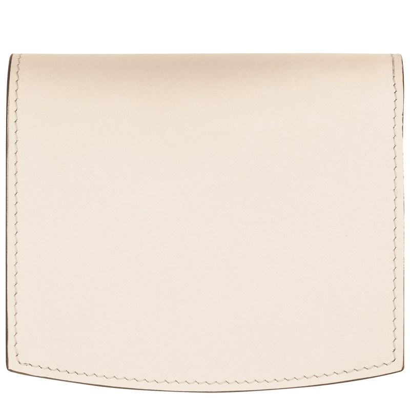 Longchamp Le Roseau Wallet - Leather Wallets Ecru | QO17-W9VE