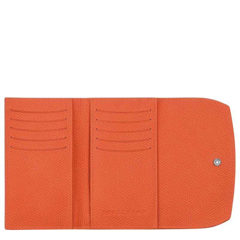 Longchamp Le Roseau Wallet - Leather Wallets Orange | TC39-Q0EL