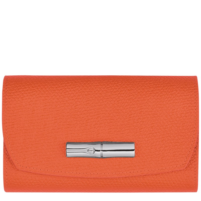 Longchamp Le Roseau Wallet - Leather Wallets Orange | TC39-Q0EL